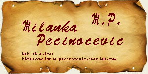 Milanka Pečinoćević vizit kartica